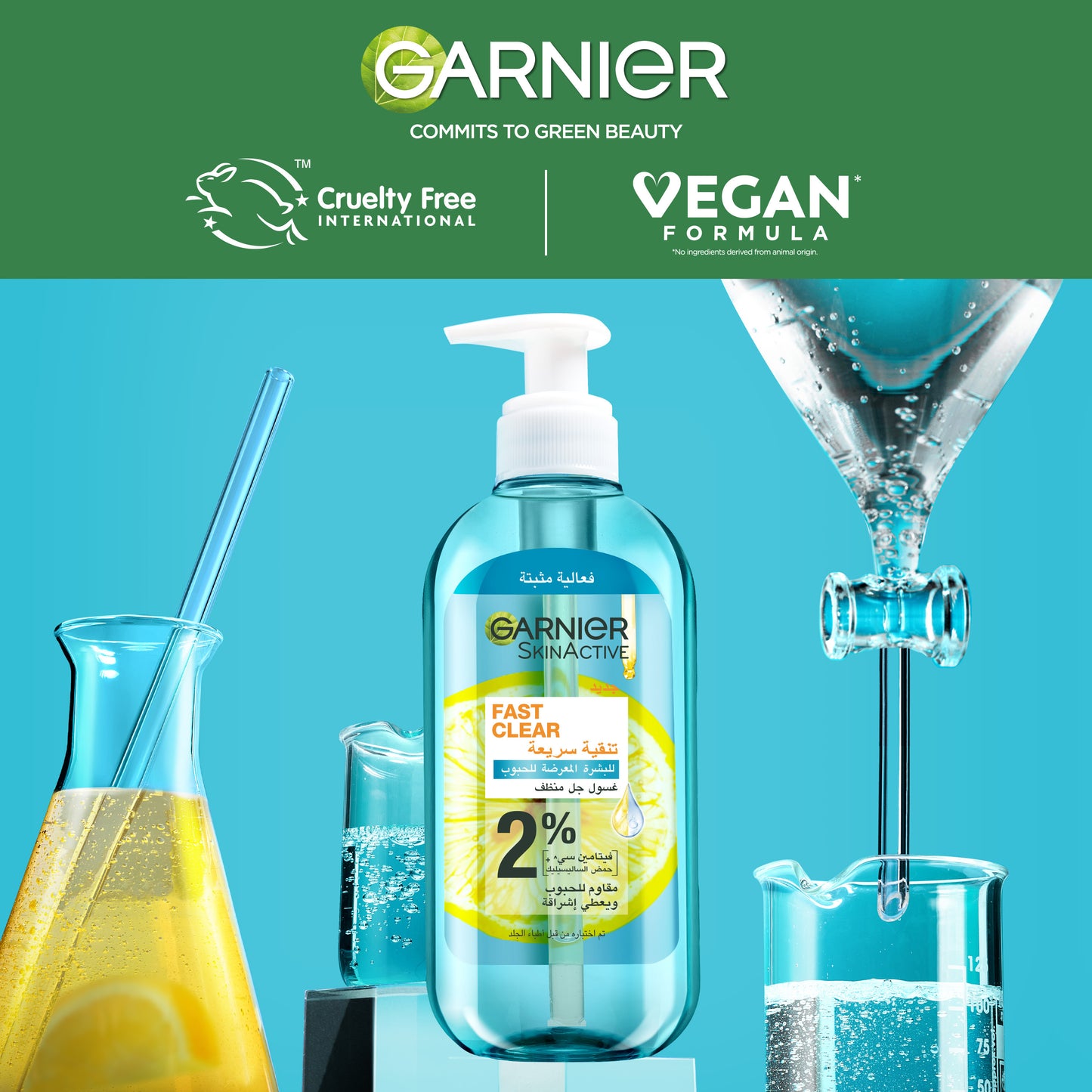 Garnier Fast Clear [2%] Salicylic Acid & Vitamin C - Anti-Acne Gel Wash (200mL)