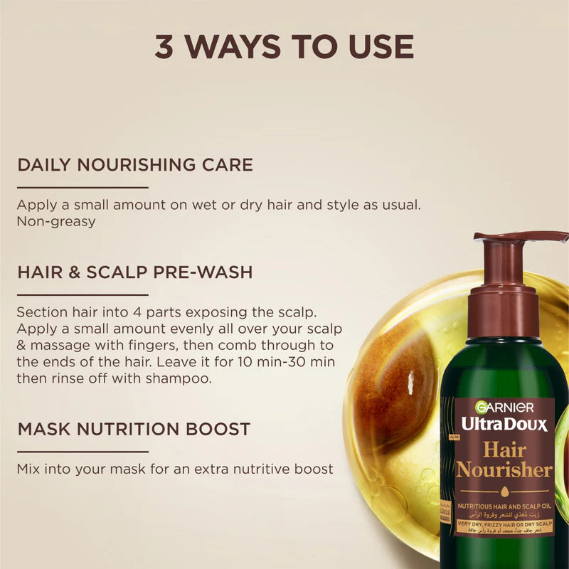 Garnier - Ultra Doux - Pure Avocado and Shea Butter - Hair Nourisher - For Very Dry, Frizzy Hair or Dry Scalp - 120ml - Belle à Merveille