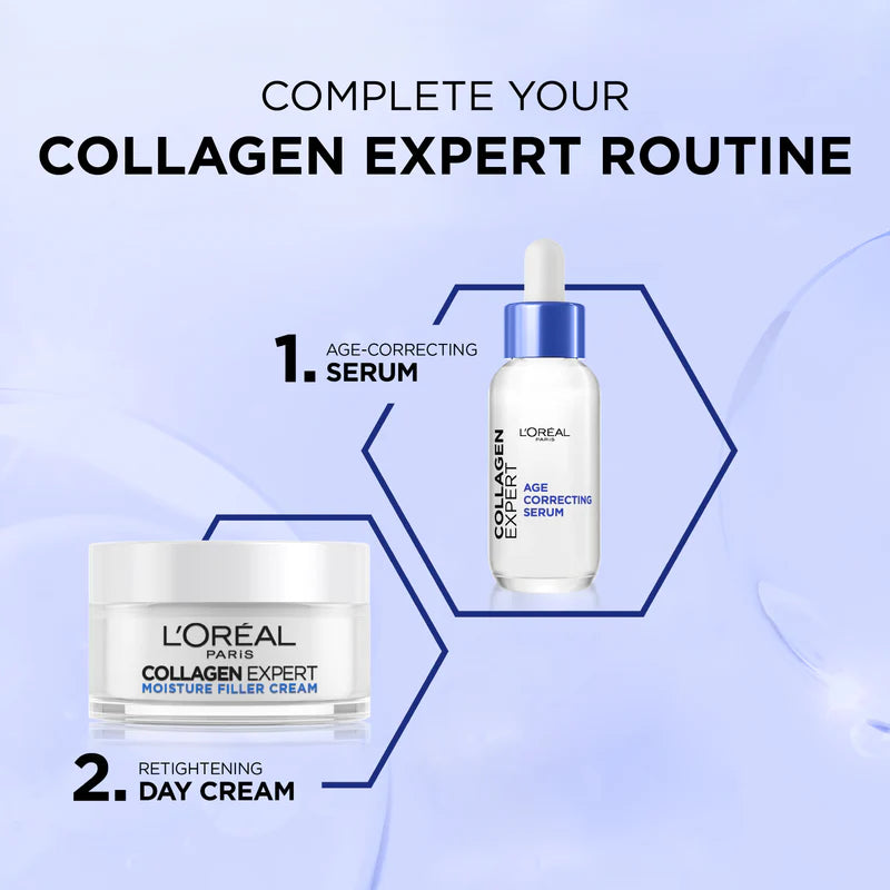 L’Oréal Paris, Collagen Expert Age-Correcting Serum with Glycerin & Collagen Peptide Fractions, for Firmness Boosting and Improved Elasticity, 30ml