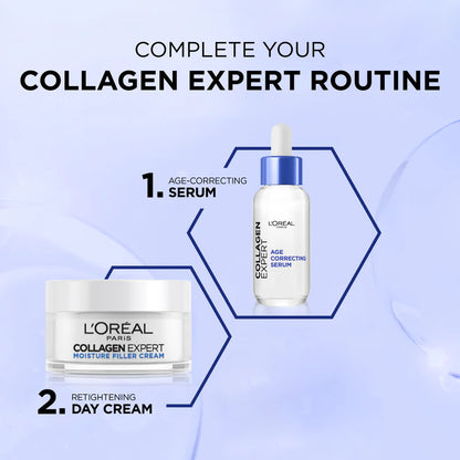 L’Oréal Paris, Collagen Expert Age-Correcting Serum with Glycerin & Collagen Peptide Fractions, for Firmness Boosting and Improved Elasticity, 30ml