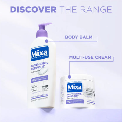Mixa Panthenol Comfort Cream Jar - Anti-Scratching Cream - For Dry Skin, Atopy Prone Skin and Eczema - With 13% Glycerin, Omega 6 & 9, and Panthenol - For Face, Hands & Body - 400 ml