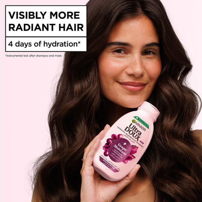 Garnier Ultra Doux Grape Moisture - Hydrating Regenerative Shampoo for Dehydrated Hair. Hydrating Grape Water + Antioxidant Grapeseed Oil - Paraben-Free, Vegan, Cruelty-Free - 400ml