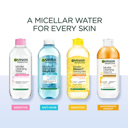 Garnier Micellar Water Facial Cleanser and Makeup Remover Pink for Sensitive Skin 400ml