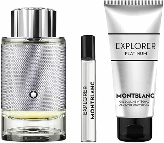 Montblanc – Explorer Platinum Homme Coffret Eau de Parfum 100 ml + 7.5 ml + Shower Gel 100 ml