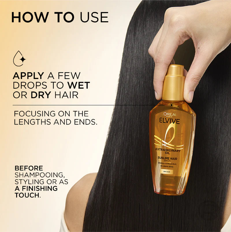 L’Oréal Paris Elvive Extraordinary Hair Oil Treatment, Non-Sticky Serum For Dry Hair-100ml