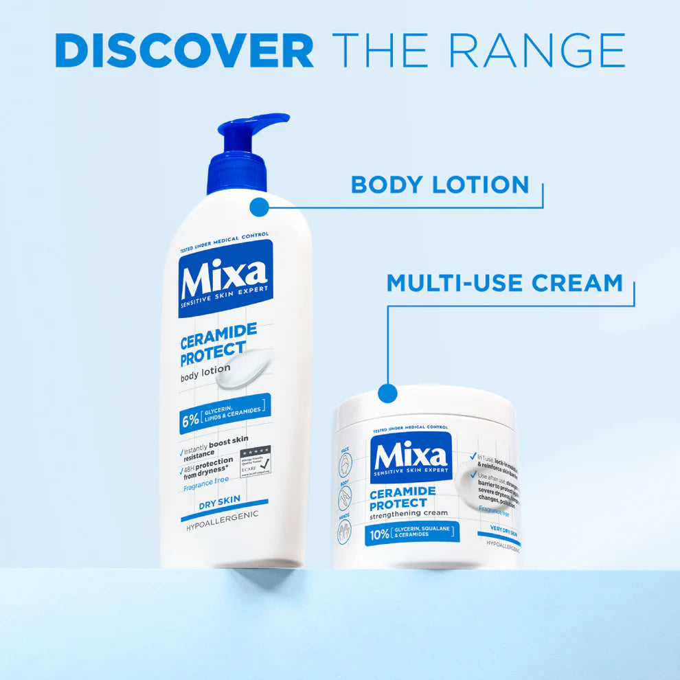 Mixa Ceramide Protect Body Lotion - For Dry, Very Dry and Sensitive Skin - With 6% Glycerin, Lipids & Ceramides - Belle à Merveille