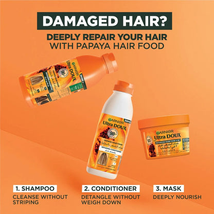 Garnier Ultra Doux Papaya Vegan Hair Food Conditioner, for damaged hair - Belle à Merveille