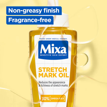 Mixa Anti Stretch Mark Oil - For Skin with Stretch Marks - With 30% Omega 6 & 9 - 100 ml