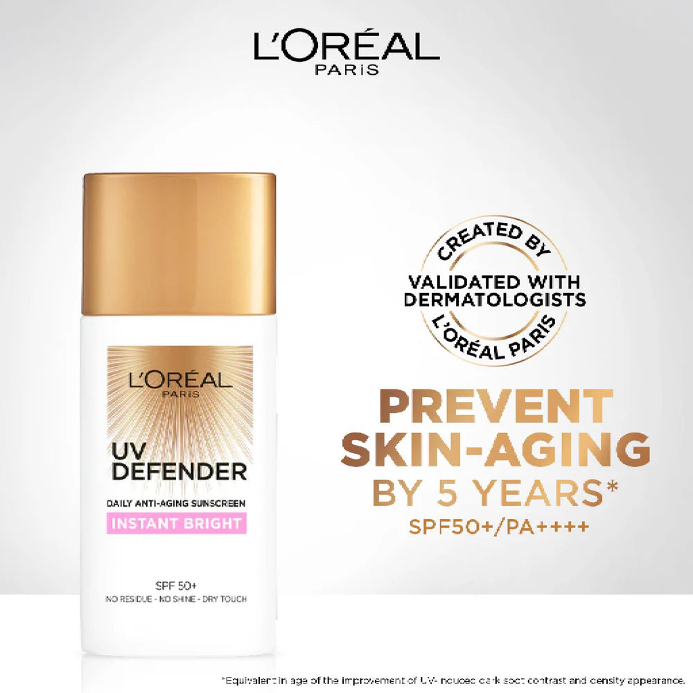 L'Oreal Paris UV Defender Sunscreen SPF50+/PA++++ -Instant Bright