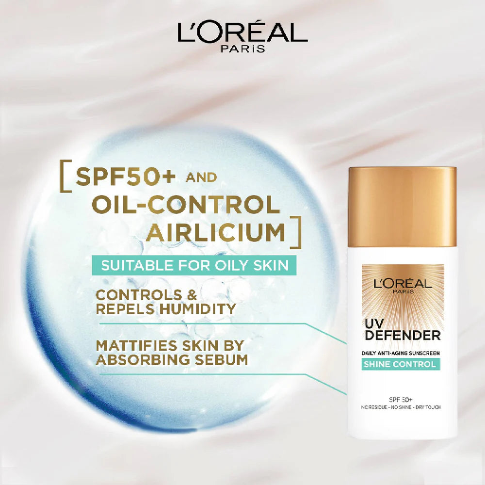 L'Oreal Paris UV Defender Sunscreen SPF50+/PA++++ - Shine Control