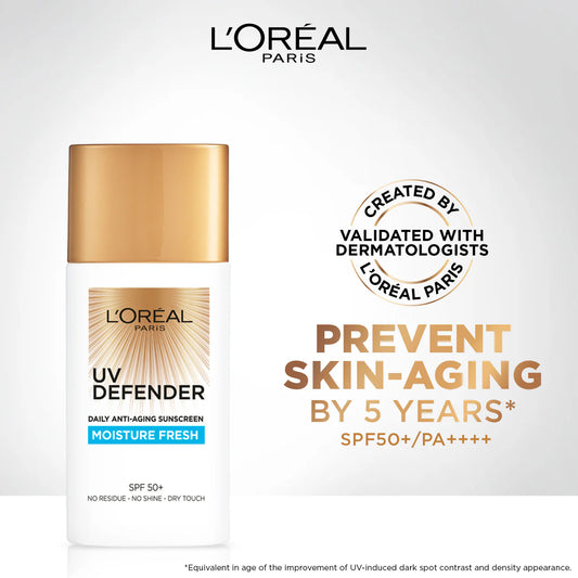 L'Oreal Paris UV Defender Sunscreen SPF50+/PA++++ - Moisture Fresh
