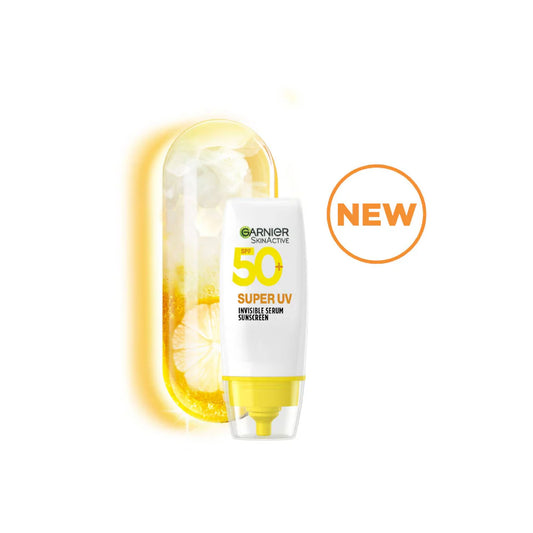 Garnier Super UV Invisible Serum Sunscreen To Correct And Protect Your Skin With Spf50+, For All Skin Types - 30ml