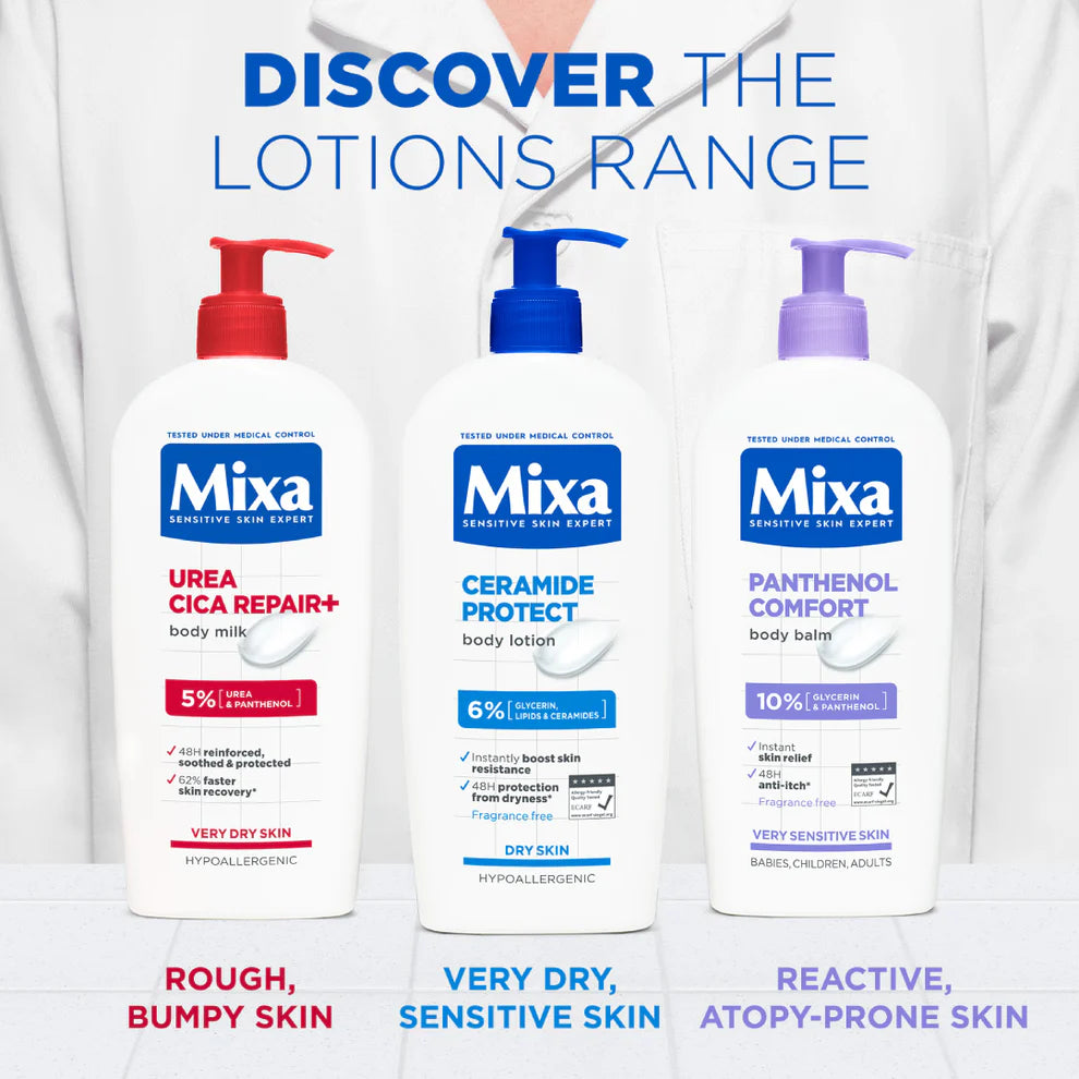 Mixa Ceramide Protect Body Lotion - For Dry, Very Dry and Sensitive Skin - With 6% Glycerin, Lipids & Ceramides - Belle à Merveille