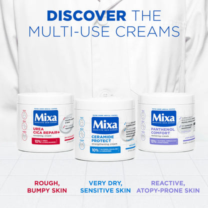 Mixa Ceramide Protect Cream Jar - For Dry, Very Dry and Sensitive Skin - With 10% Glycerin, Squalane and Ceramides - For Face, Hands & Body - 400 ml