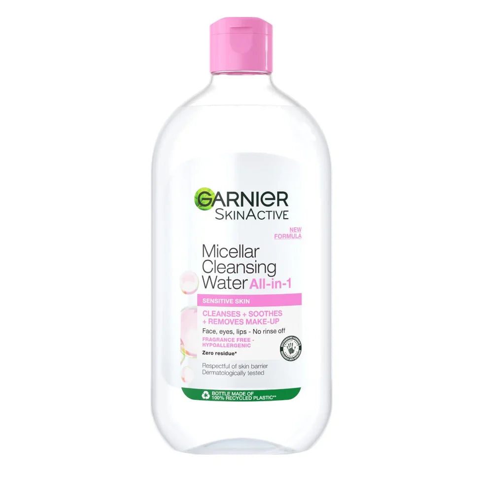 Garnier Micellar Water Facial Cleanser and Makeup Remover Pink for Sensitive Skin 700ml