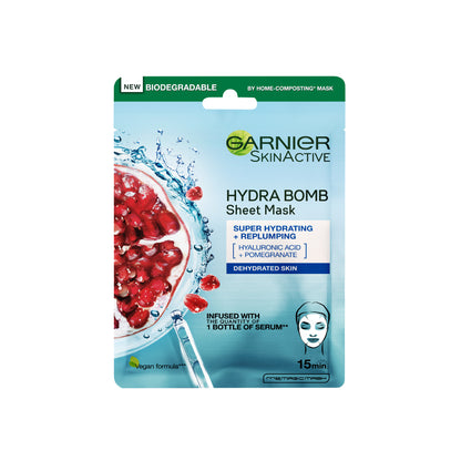 Garnier Hydra Bomb Pomegranate Super-Hydrating & Replumping Tissue Mask for Dehydrated Skin - Belle à Merveille
