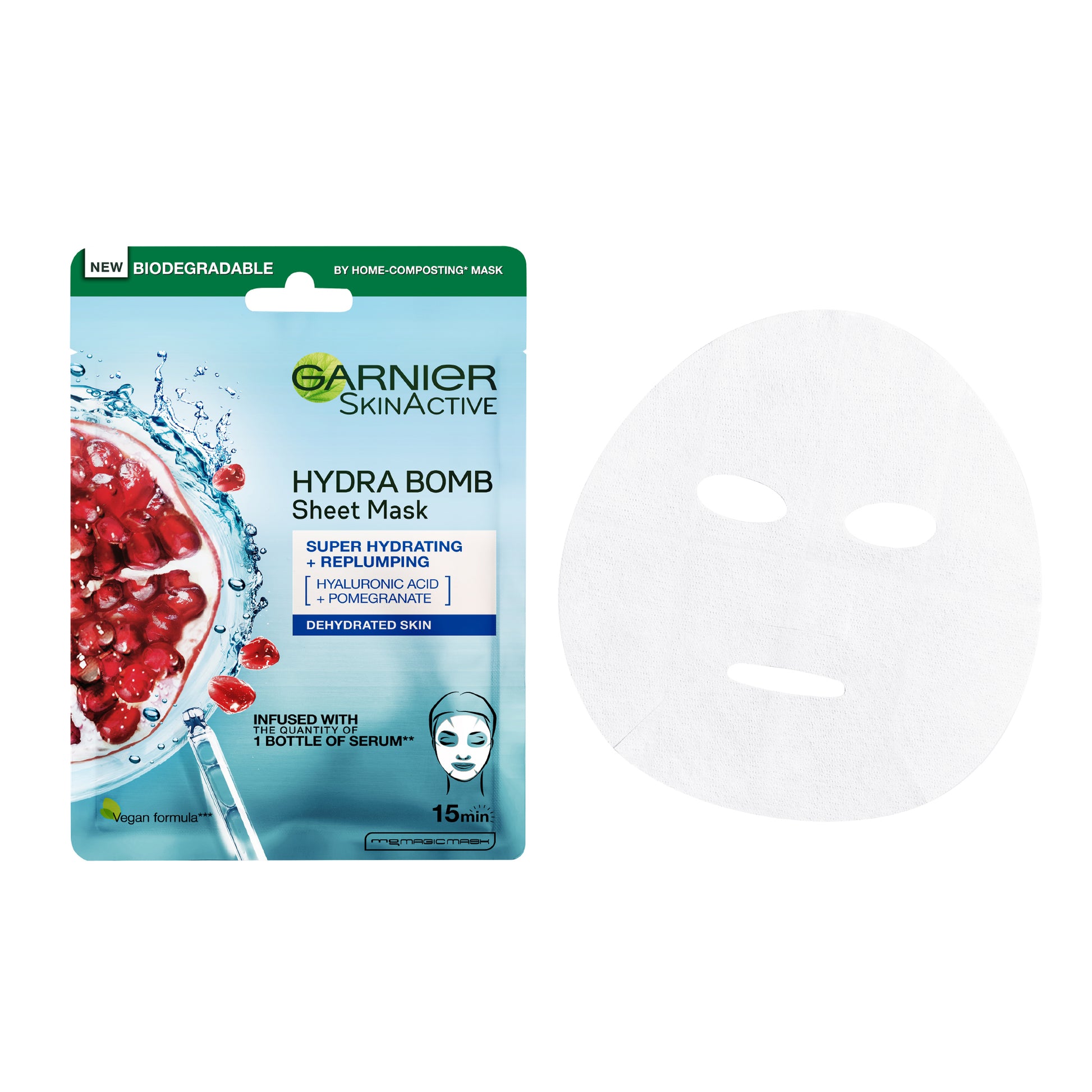 Garnier Hydra Bomb Pomegranate Super-Hydrating & Replumping Tissue Mask for Dehydrated Skin - Belle à Merveille