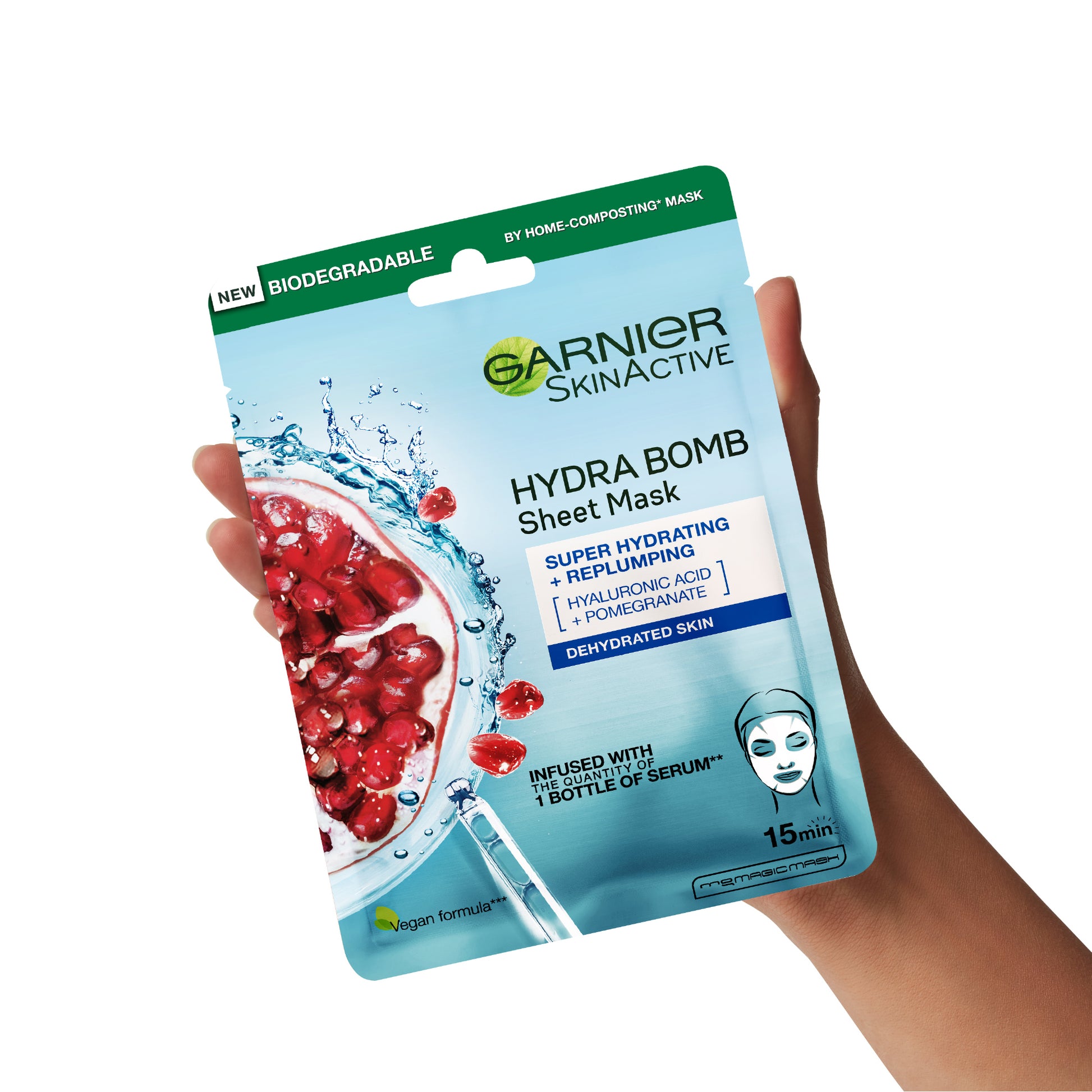 Garnier Hydra Bomb Pomegranate Super-Hydrating & Replumping Tissue Mask for Dehydrated Skin - Belle à Merveille
