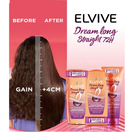 L'Oreal Paris Elvive Dream Long Straight Oil Replacement, 300ml - Black Cumin Oil & Micro Keratin