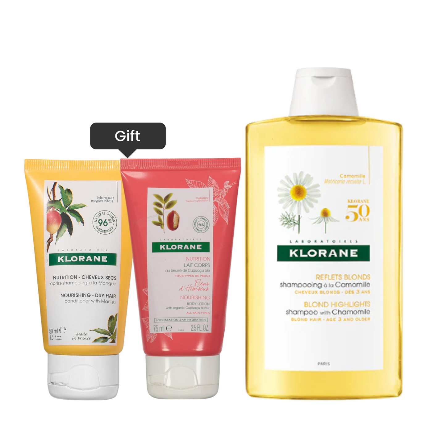 Blond Highlight Shampoo 400ml With Chamomile + Free Mango Conditionner And Hebiscus Body Lotion