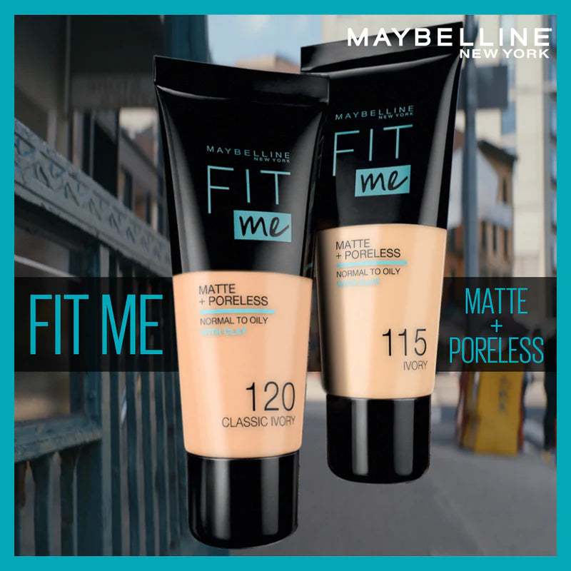Maybelline New York Fit Me Matte Poreless Liquid Foundation Ideal For Normal To Oily Skin - Belle à Merveille