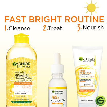 Garnier Skin Active Fast Bright Day Cream with 3x Vitamin C and Lemon, UVA/UVB Protection - 50ml - Belle à Merveille
