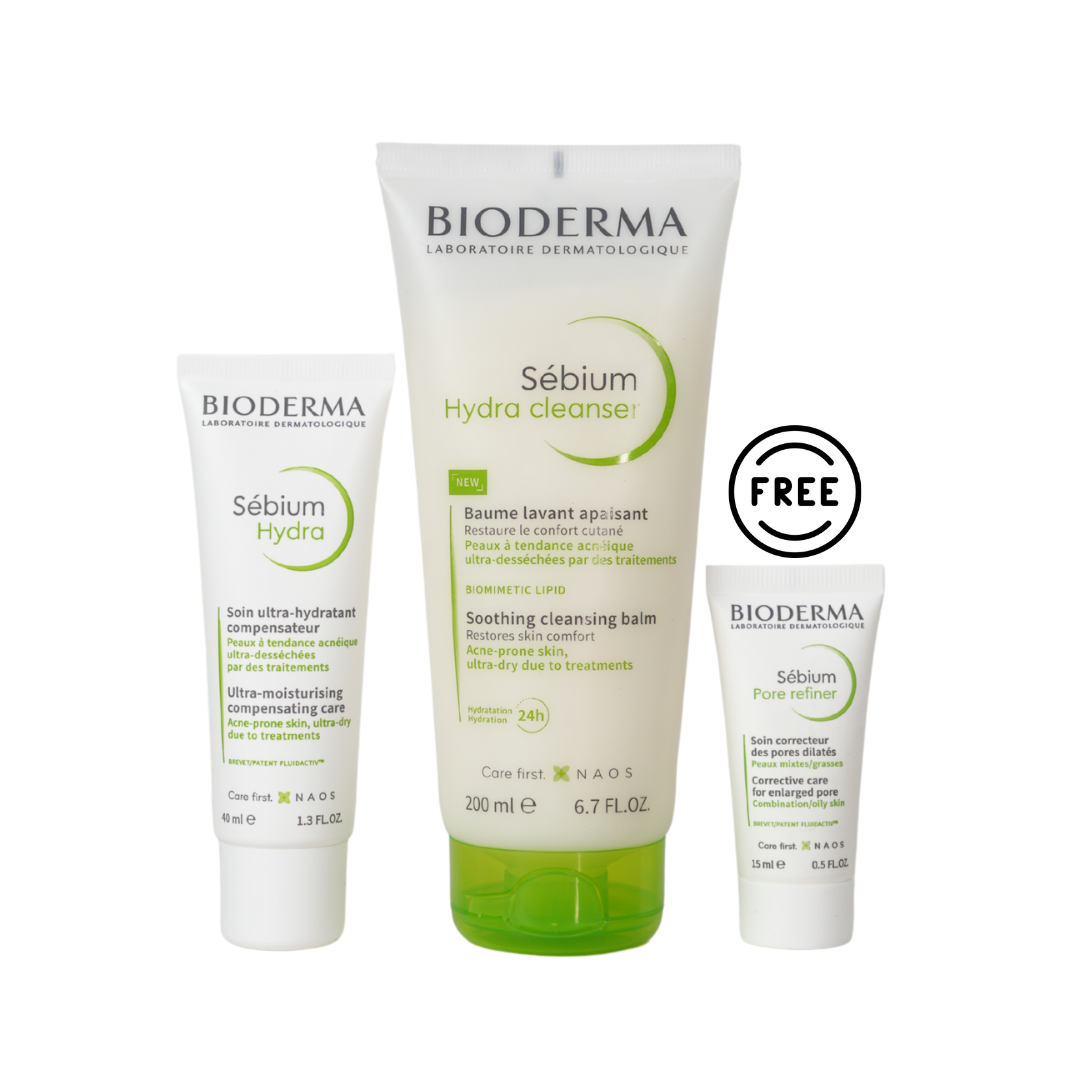 Sebium Hydra+ Sebium Hydra Cleanser 200 ml+ Free Sebium Pore Refiner 15 ml