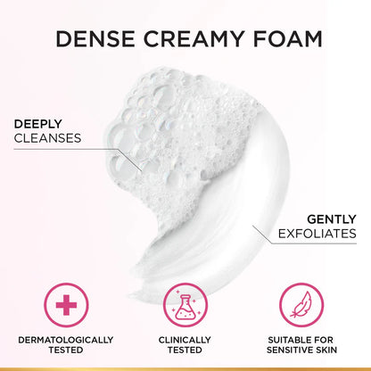 L’Oréal Paris, Glycolic-Bright Daily Glowing Foam Cleanser, with Glycolic Acid and Niacinamide, to Exfoliate and Remove Dullness for Even Glowing Skin, 100ml