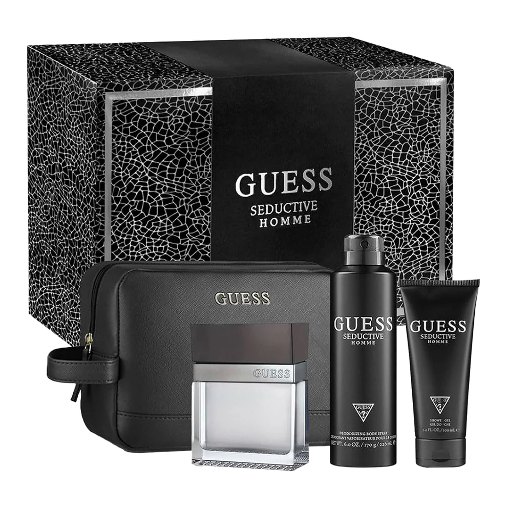 Guess – Seductive Eau de Toilette Pouch Set for Men 100 ml + 100 ml Shower Gel + 226 ml Deodorant Spray