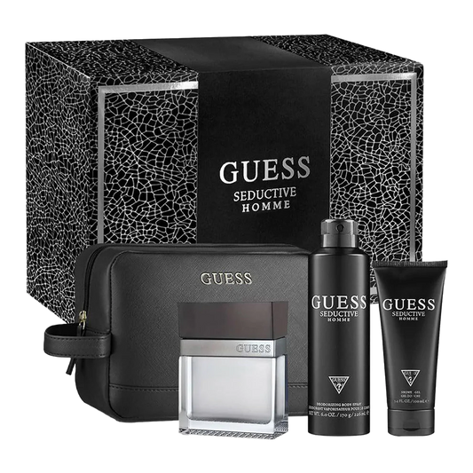Guess – Seductive Eau de Toilette Pouch Set for Men 100 ml + 100 ml Shower Gel + 226 ml Deodorant Spray