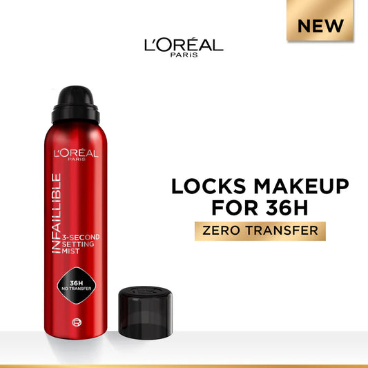 L’Oréal Paris Infaillible 3-Second setting mist spray, 36h of long wear, no transfer, no marks, no stickiness, 75ml - Belle à Merveille