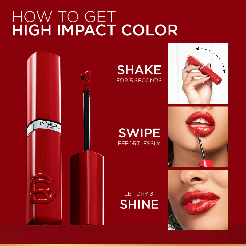 L’Oréal Paris Infallible Laque Resistance Liquid Lipstick, 16H Lacquer-Like Shine Finish Longwear & Transferresistant