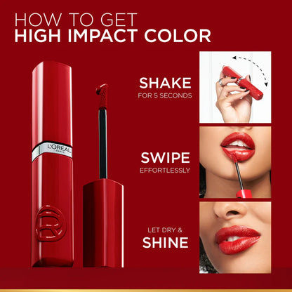 L’Oréal Paris Infallible Laque Resistance Liquid Lipstick, 16H Lacquer-Like Shine Finish Longwear & Transferresistant