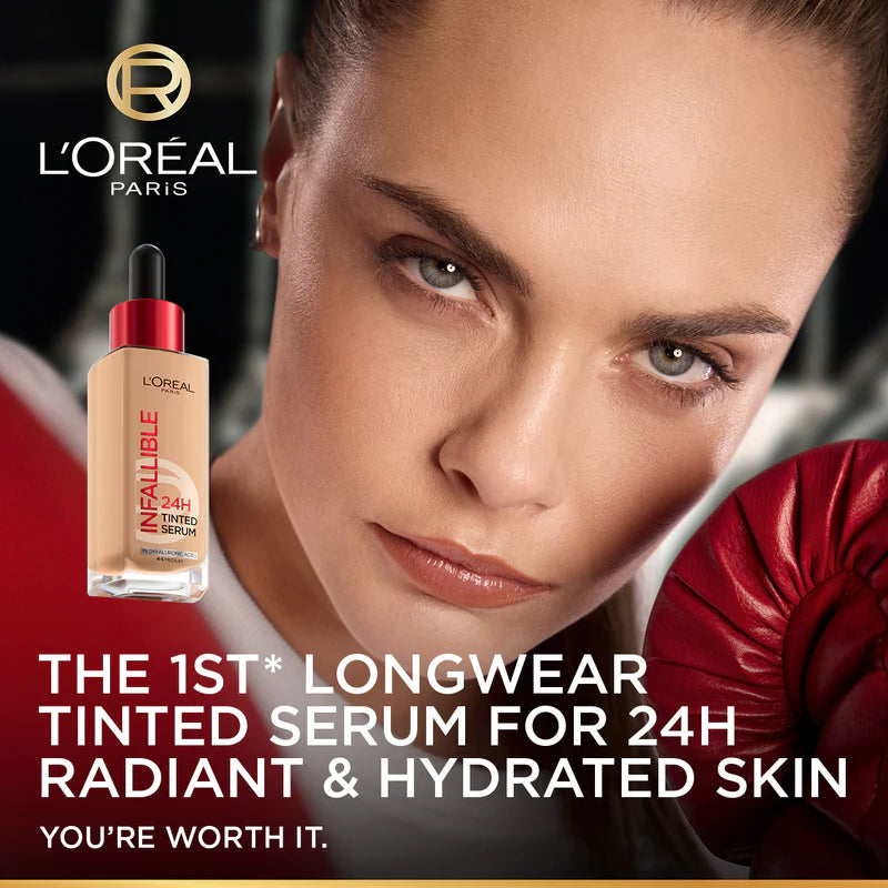 L’Oréal Paris Infallible 24H Tinted Serum with 1% Hyaluronic Acid for Radiant Hydrated Skin