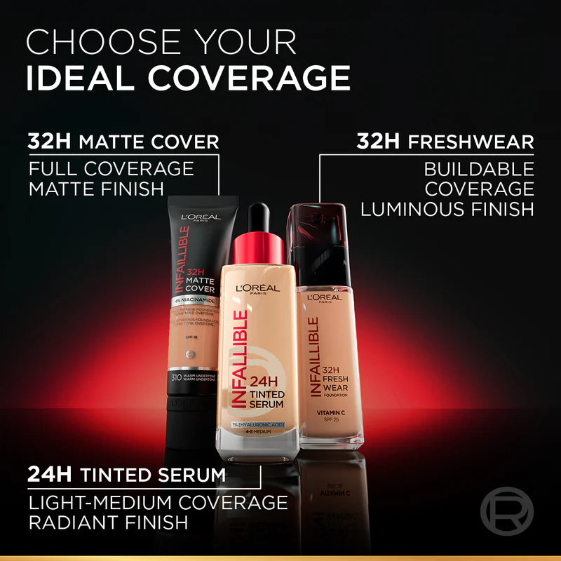 L’Oréal Paris Infallible 24H Tinted Serum with 1% Hyaluronic Acid for Radiant Hydrated Skin