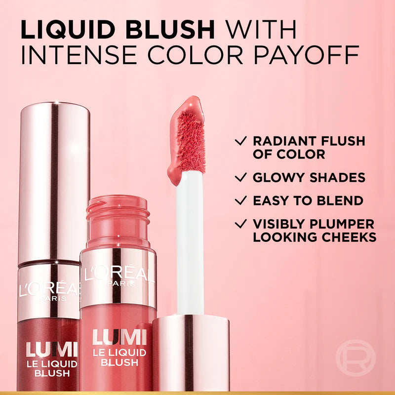 L’Oréal Paris Lumi Le Liquid Blush with a Glowy Radiant Natural Blush Finish, Weightless and Buildable