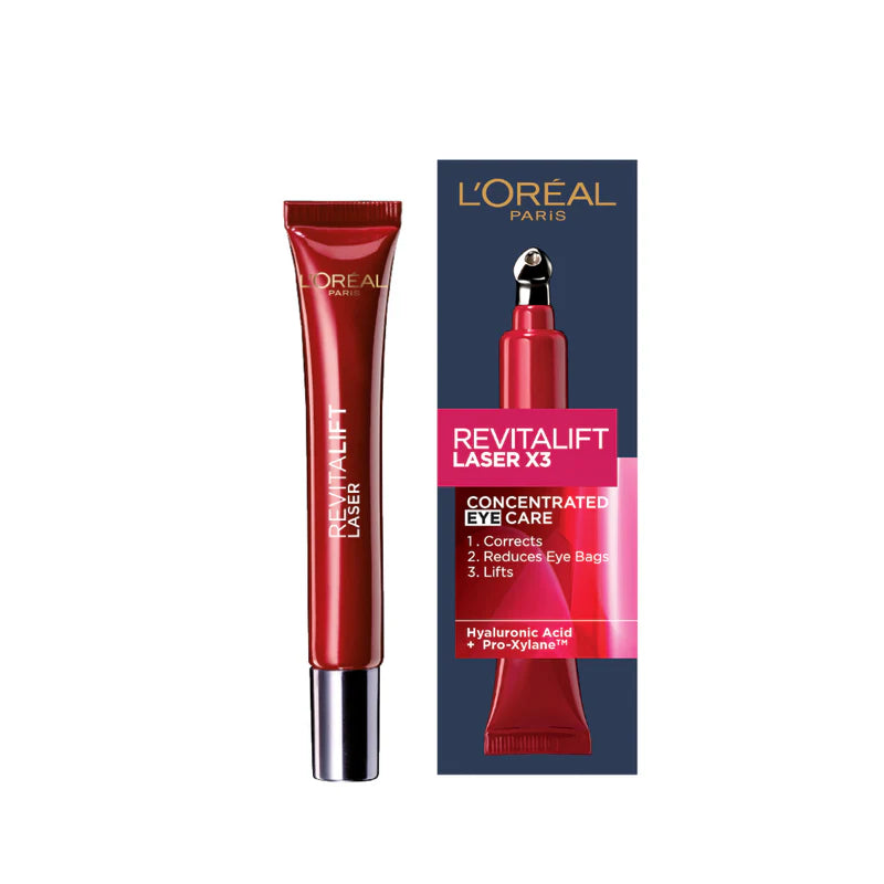 L'Oréal Paris, Revitalift Laser, Triple Action Anti-Aging Eye Cream, for Eye Contour Renewal, Eye Bags Depuffing, and Wrinkles Reduction, with Pro-Retinol, 15ml