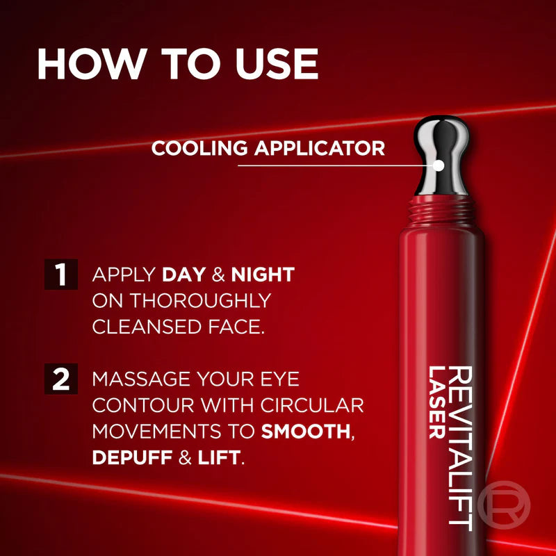 L'Oréal Paris, Revitalift Laser, Triple Action Anti-Aging Eye Cream, for Eye Contour Renewal, Eye Bags Depuffing, and Wrinkles Reduction, with Pro-Retinol, 15ml