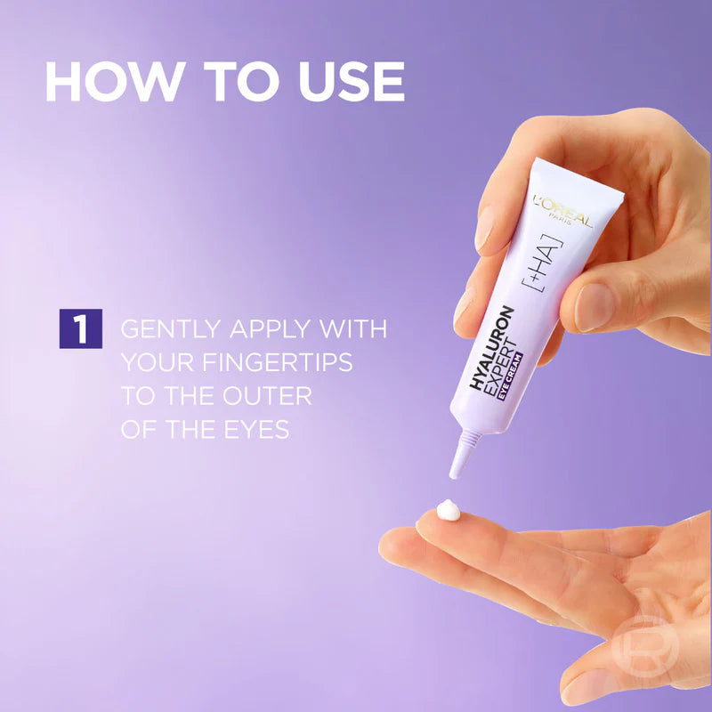 L’Oréal Paris, Hyaluron Expert, Replumping and Moisturizing Eye Cream, against Fine Lines, for Eye-Contour Replumping, with Hyaluronic Acid, 50 ml