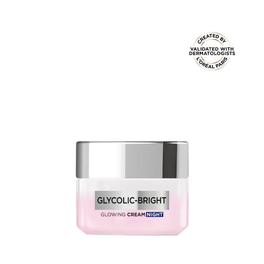 L’Oréal Paris, Glycolic-Bright Glowing Night Cream, for Dark Spots Reduction, Glow Boosting, and Skin Tone Evenness, 50ml