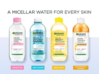 Garnier Micellar Water Facial Cleanser and Makeup Remover Pink for Sensitive Skin 100ml