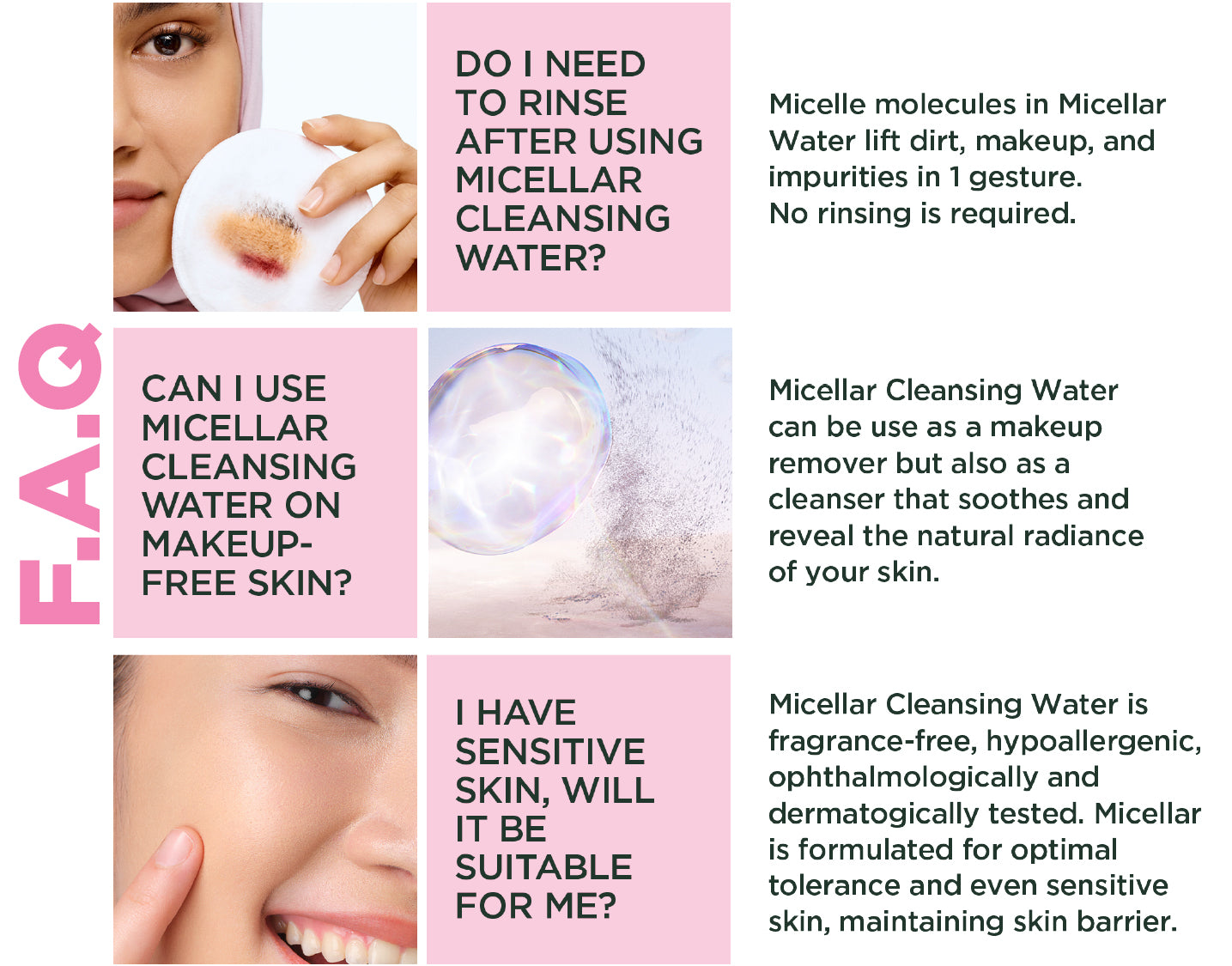 Garnier Micellar Water Facial Cleanser and Makeup Remover Pink for Sensitive Skin 100ml
