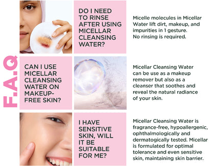 Garnier Micellar Water Facial Cleanser and Makeup Remover Pink for Sensitive Skin 100ml