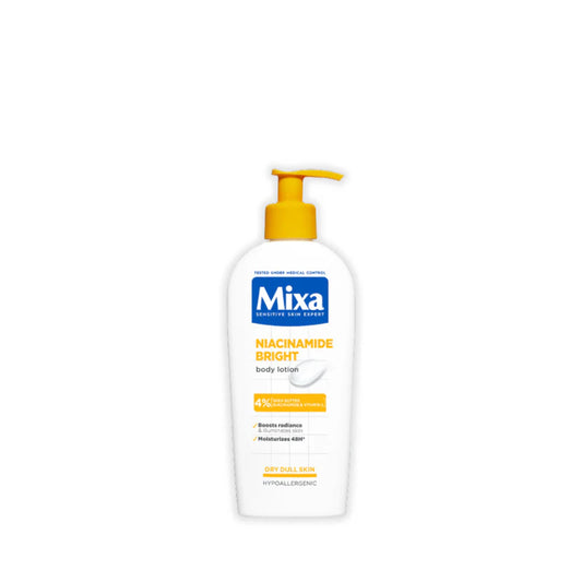 Mixa Niacinamide Bright Body Lotion - For Dry & Dull Skin in Need of Unifying - With 4% Shea Butter, Niacinamide & Vitamin C - 250 ml