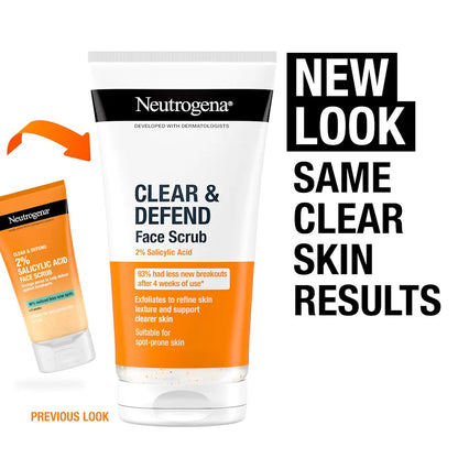 Neutrogena Clear & Defend 2% Salicylic Acid Face Scrub