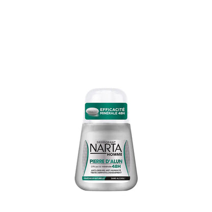 Narta - Alum Stone - Roll-On Deodorant - 48H Natural Mineral Protection - For Men - 50ml - Belle à Merveille