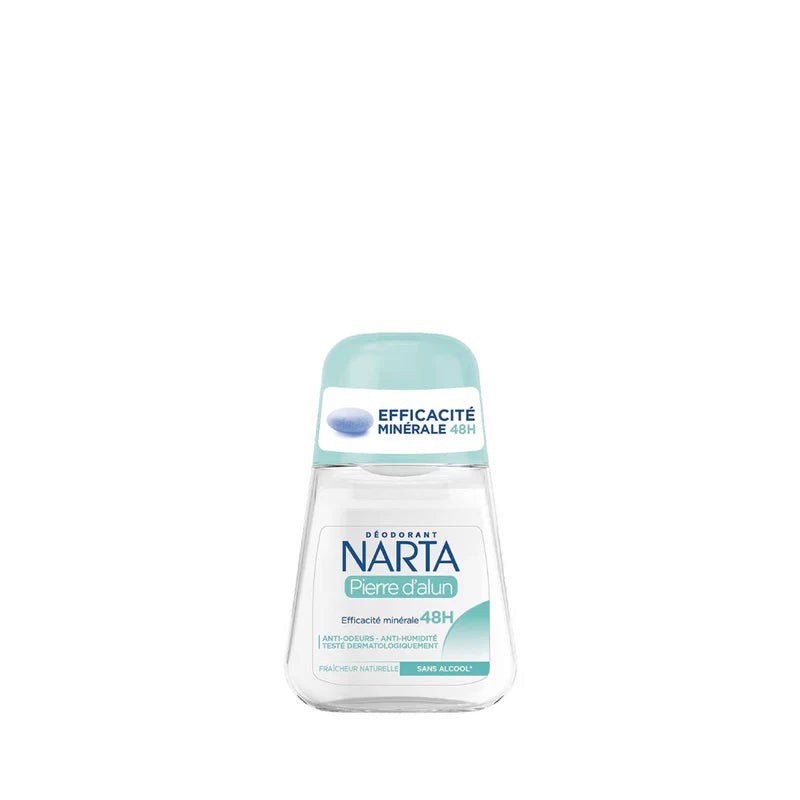 Narta - Alum Stone - Roll-On Deodorant - 48H Natural Mineral Protection - For Women - 50ml - Belle à Merveille