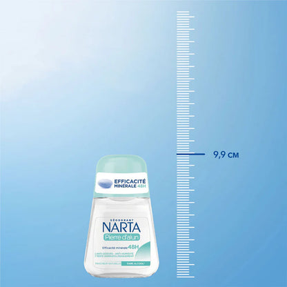 Narta - Alum Stone - Roll-On Deodorant - 48H Natural Mineral Protection - For Women - 50ml - Belle à Merveille