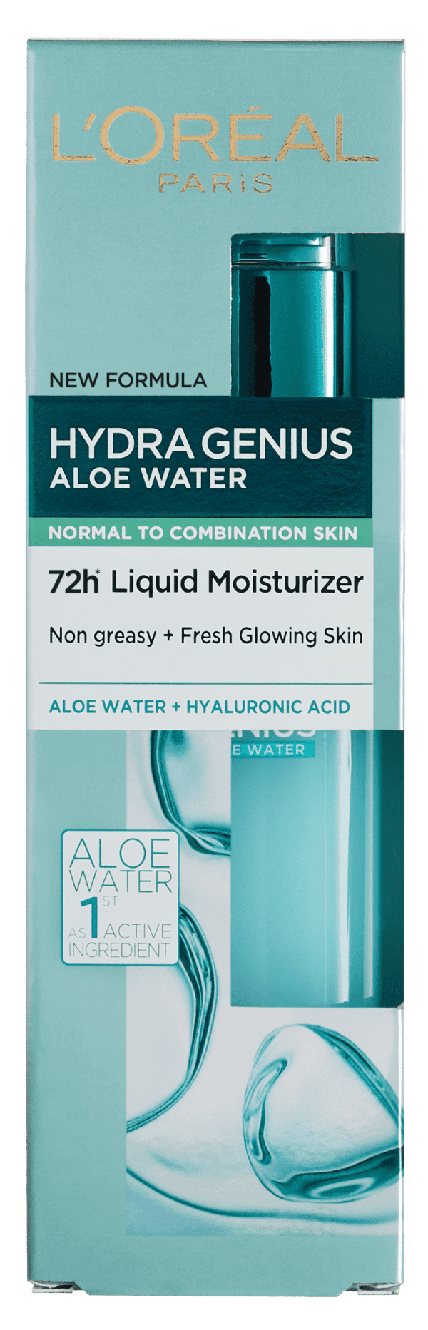 L'Oréal Paris, Hydra Genius, Water-Based Gel Facial Moisturiser, with Aloe Vera, for Normal to Combination Skin, 70 ml