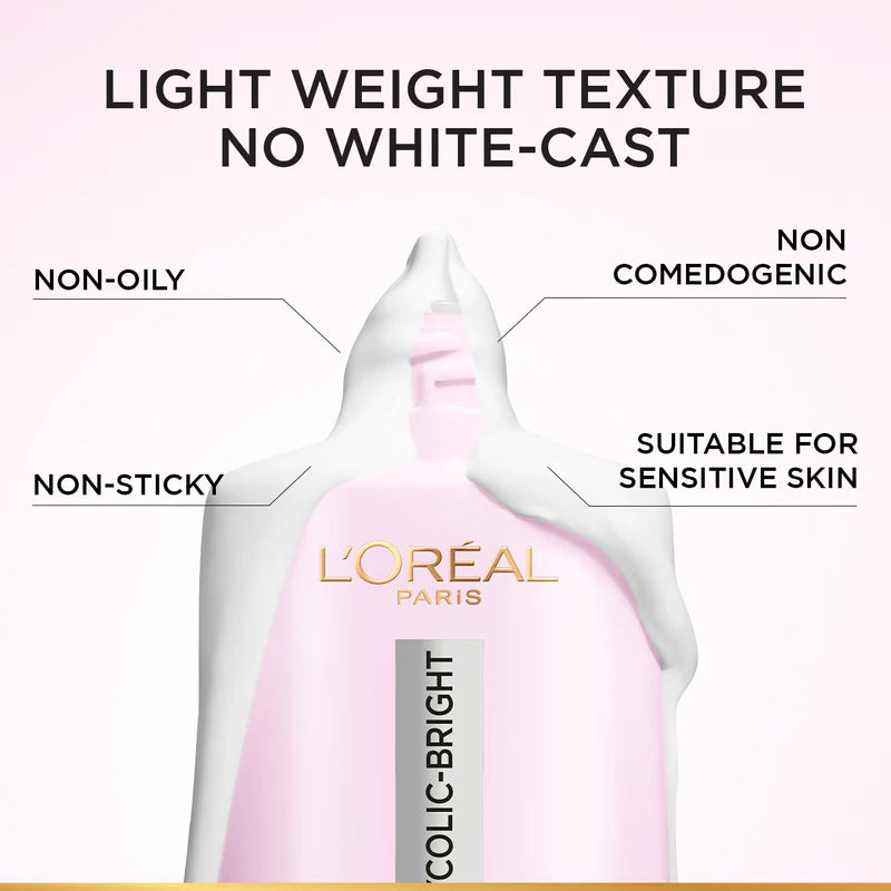 L’Oréal Paris, Glycolic Bright Anti-Dark Spot Daily UV Fluid, SPF 50+ with [Glycolic Acid + Niacinamide], 50ml